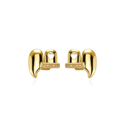 TOPGRILLZ Iced Out DIY Removable Zircon Tooth Socket Horizontal Bar Tooth Grills Fangs For Women Men Halloween Dental Grillz