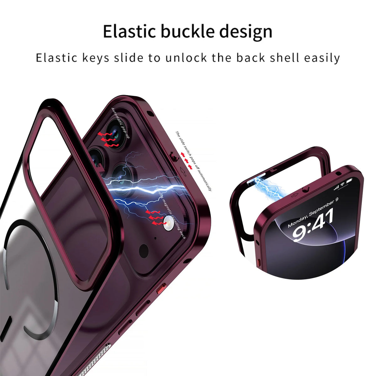 For Magsafe Matte Backplane 2in1 Magnetic Phone Case for iPhone 18 17 Pro Max 18Pro Aluminum Alloy Buckle Border Removable Cover