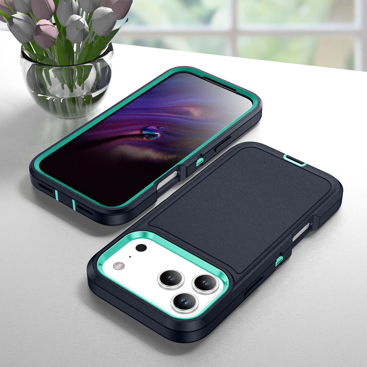 3 in 1 Heavy Armor Defend Phone Case For iPhone 18 17 Air 16 15 14 Plus 13 12 Pro Max  Hard Plastic Frame TPU Back Cover