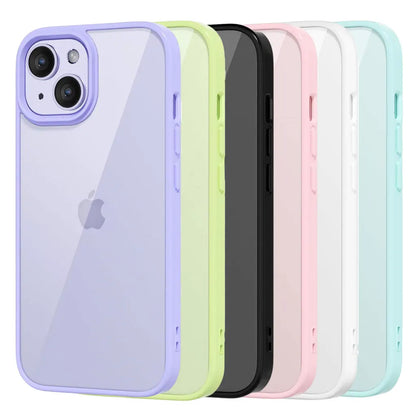 Colour Back Transparent Shockproof Phone Case for iPhone 16 15 14 13 12 11 Pro Max 7 8 Plus XR Xs 12 Mini Silicone Bumper Cover