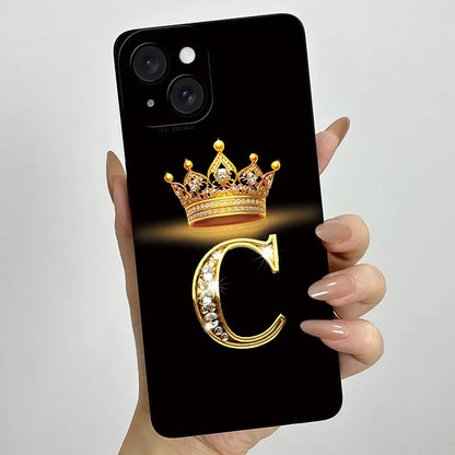 For Apple iPhone 15 Plus Case iPhone15 Pro Crown Letter Cover Soft Liquid Phone Case For iPhone 15 Pro Max iPhone15 Fundas Coque
