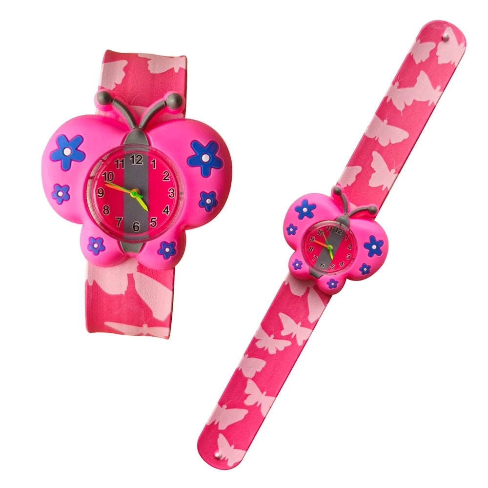 Cartoon Printed Strap Children's Watch Colorful Silicone Baby Birthday Gift Kids Study Time Toy Girls Boys Watch Clock Bracelet