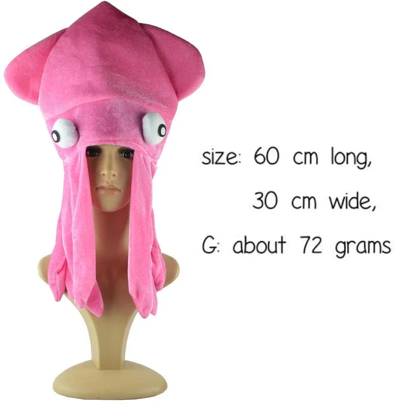 Funny Rainbow Squid Hat Yellow Flying Duck Hat Costume Accessories Halloween Carnival Fun Party Ocean Animal Octopus Headwear
