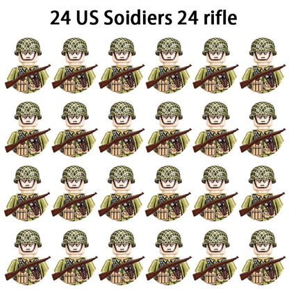 40/set World War II military building blocks National army soldier Character weapon assembly building block Children's toy gifts