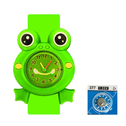 Cartoon Children Watches Baby Study Look The Time Toy Bracelet Kids Slap Watch for Boys Girls Birthday and Christmas Gift Clock
