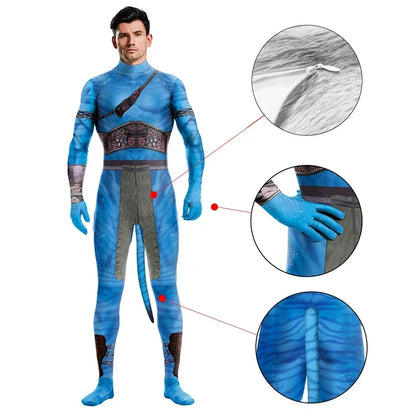 [You're My Secret] Avatar Cosplay Costume Carnival Movie Themed 3D Digital Print Elastic Zentai Pet Suit Purim Catsuit Bodysuits
