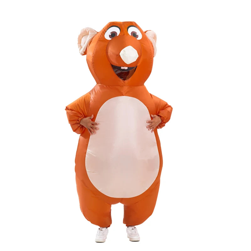 Inflatable Mouse Costume for Adult Blow up Mouse Rat Cosplay Costume Funny Halloween Party Carnival Cosplay Costume Suit