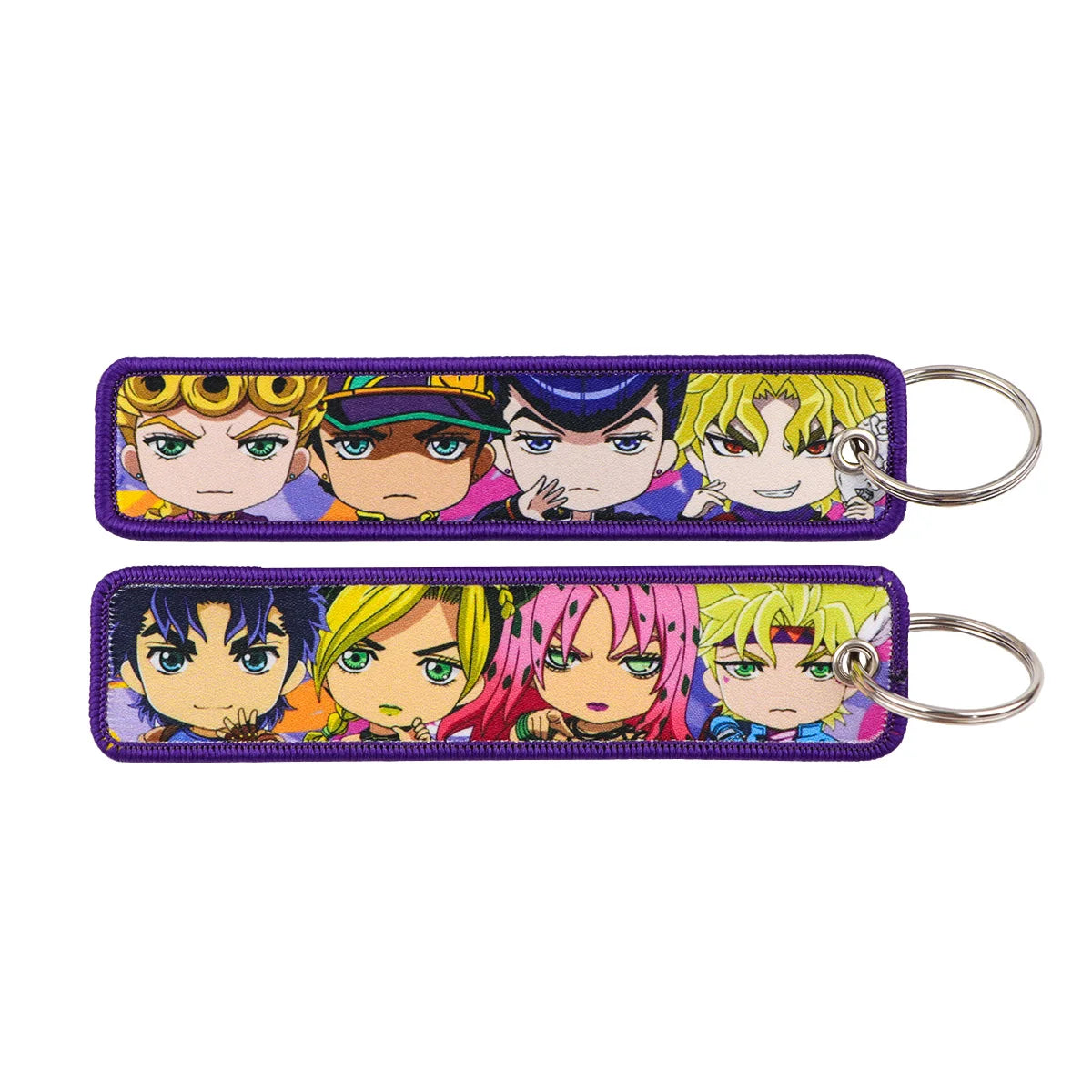 Popular Anime Character Embroidery Keychain Cool Cartoon Key Tag Motorcycles Cars Backpack Chaveiro Fashion Keyring Friend Gifts