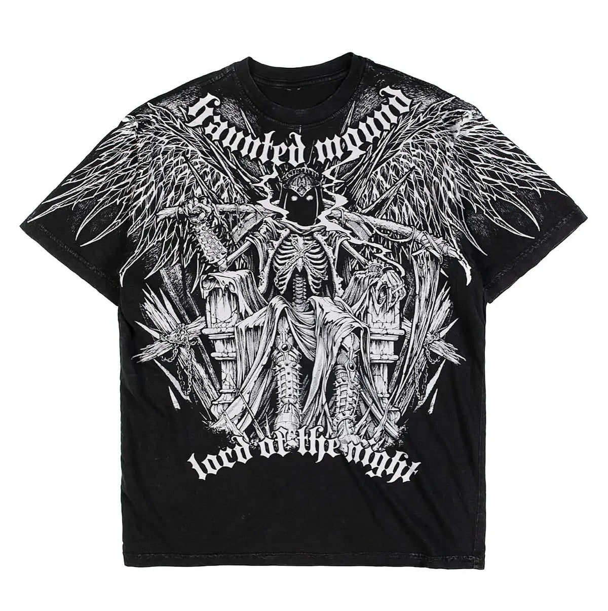 American Goth Haunted Mound Graphic T-shirt Printed Men Women Y2K Grunge Summer Short-sleeved Oversized T-shirt Streetwear Top