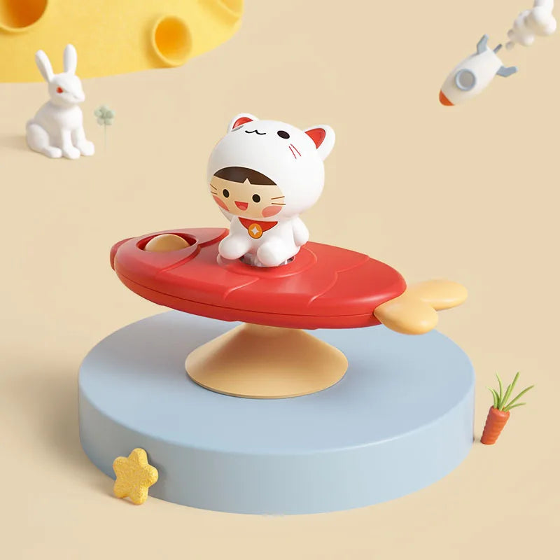 Baby Montessoris Spin Cup Top Bath Toys Bathing Sucker Spinner Suction Sensory Toy Rotating Rattles Early Educational Fidget Toy