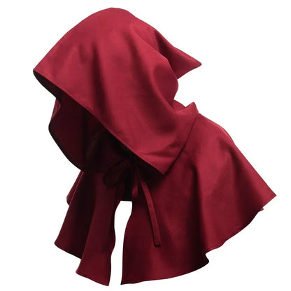 Unisex Men Medieval Costume Renaissance Cloak Hat Halloween Witch Cosplay Costume Hooded Cape Hat Women Halloween Hats