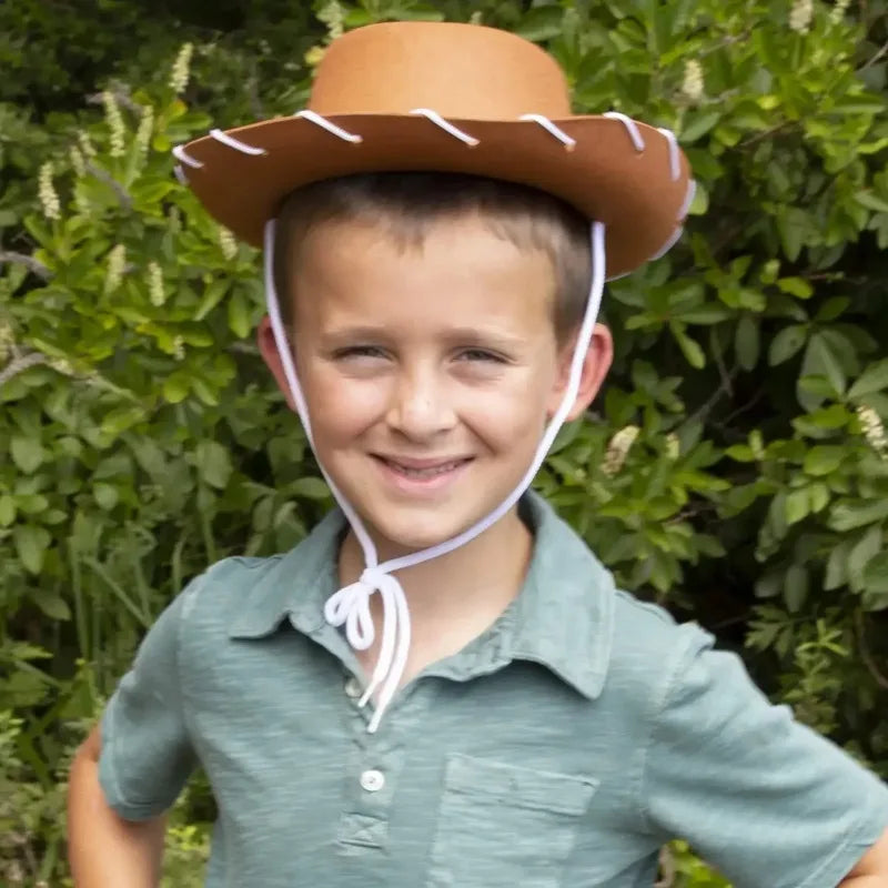 Brown Red Cowboy Western Hats and Bandanas for Kids Costume Hat Accessories for Toddler Child Theme Birthday Party Halloween