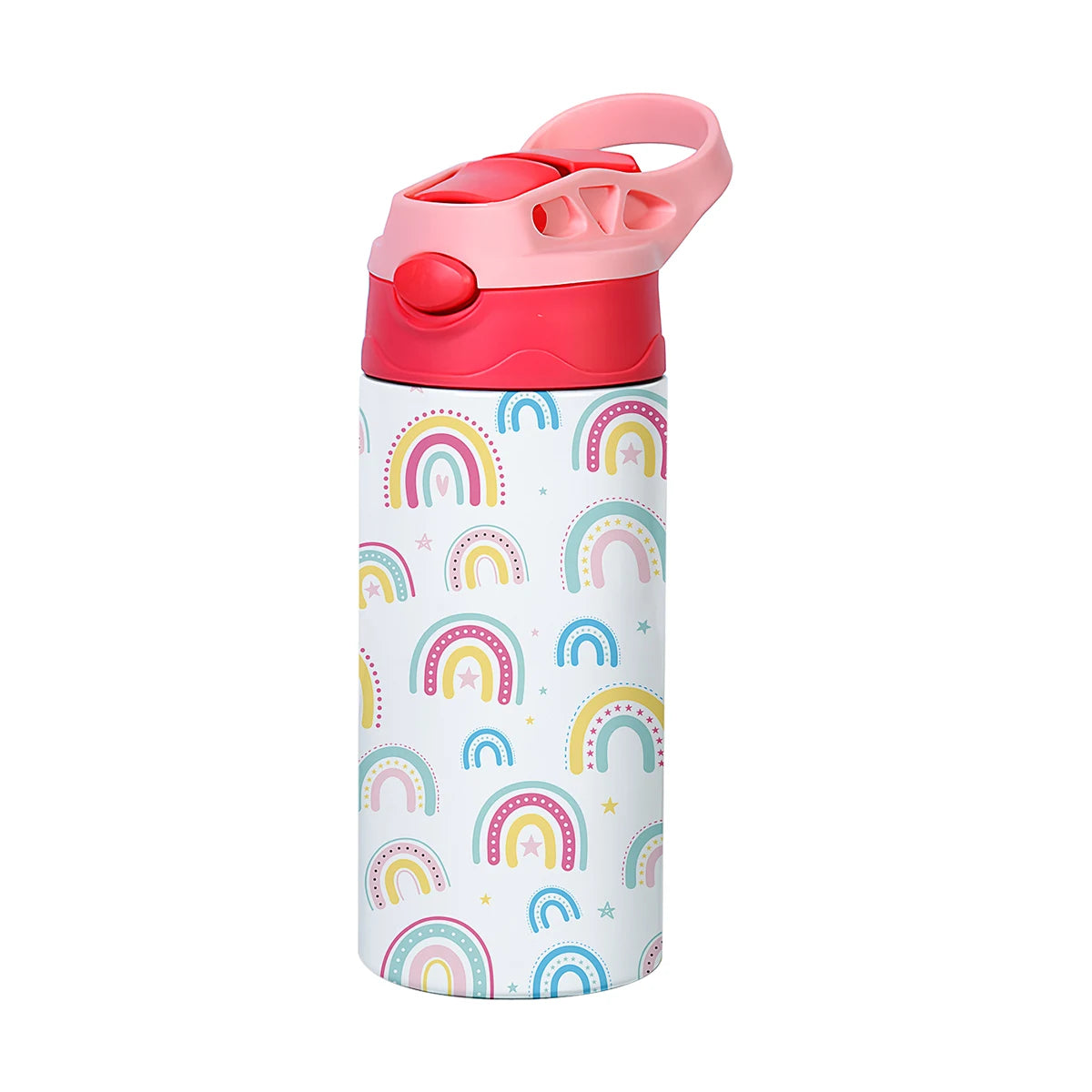 12OZ/350ml Cartoon Pattern Thermos Cup Stainless Steel Insulated Bottle Cute Thermos Kettle Outdoor Portable Handheld Cup