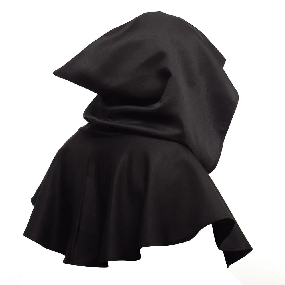 Unisex Men Medieval Costume Renaissance Cloak Hat Halloween Witch Cosplay Costume Hooded Cape Hat Women Halloween Hats