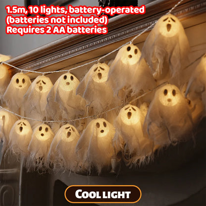 In Stock Halloween Ghost Head Decorations White Gauze Props Ornaments Spooky Haunted House Prank Novelty Toys Birthday Gift