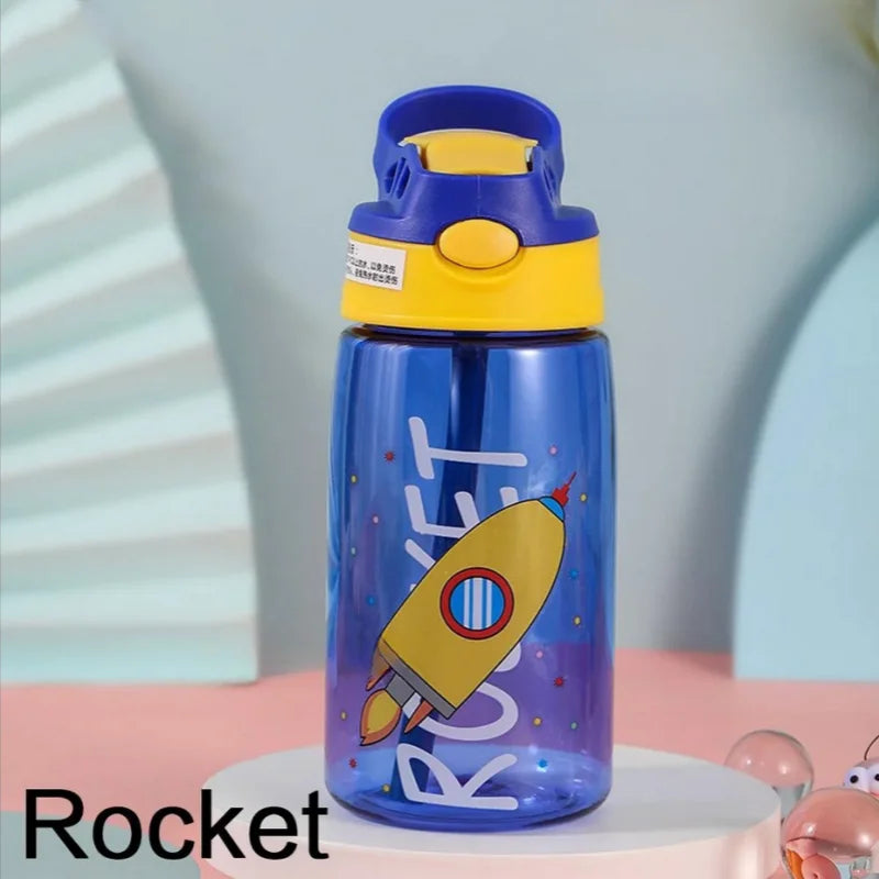 1PC Kids Water Sippy Cup Kids Water Bottle with Straw and Handle Portable Drinking Bottle Cup Children