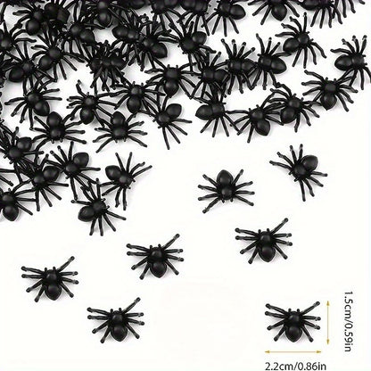 100/50pcs Realistic Spider Christmas Halloween Decoration Plastic Mini Spider Black Scary Spider Prank Haunted House Decorations