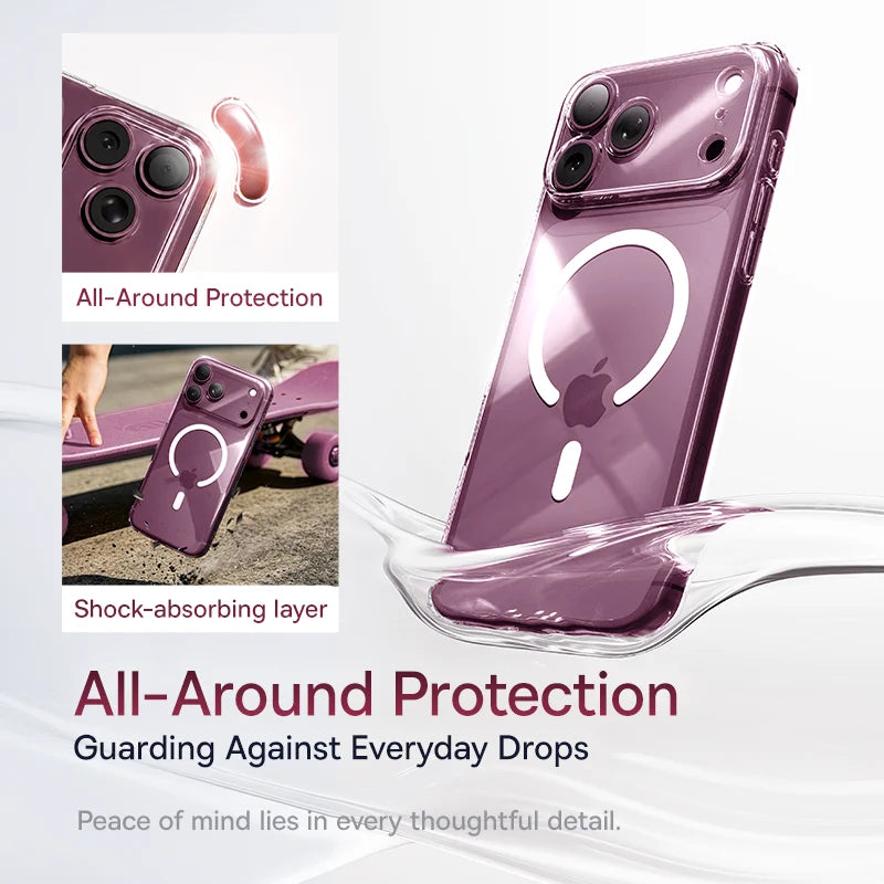 Baseus Magnetic Case For iPhone 18 Pro Max Wireless Charging For Magsafe Case For iPhone 17 Pro Max Slim Thin Clear Cover Case