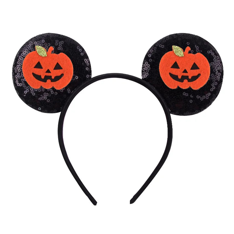 2026Latest Mickey Minnie Ear Headband Sequin Bows For Girl Adult Kids Halloween Party Cosplay Hair Accessories Princess Hairband