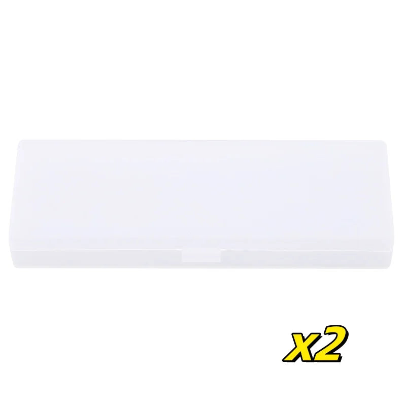 Pencil Cases School Office Simple Matte Transparent Plastic Box Frosted Pink Green White Pens Storage Stationery Supplies