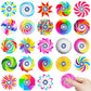 24PCS Mini Fidget Spinners Anxiety Stress Relief Sensory Toys for ADHD Birthday Party Favors Classroom Prizes Supplies