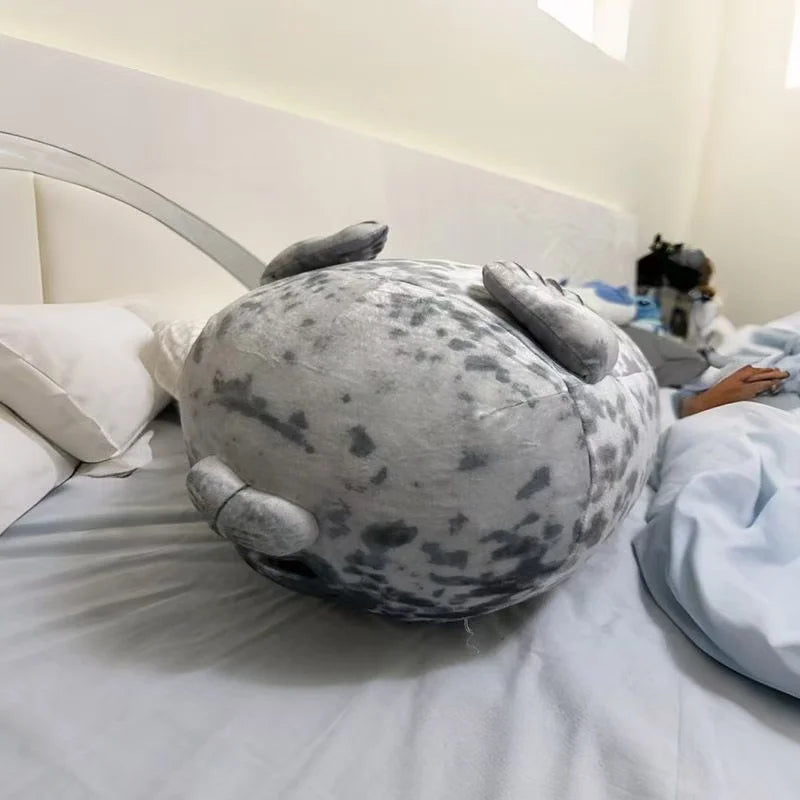 Angry Blob Seal Pillow Chubby 3D Novelty Sea Lion Doll Plush Stuffed Toy Baby Sleeping Throw Pillow Gifts for Kids Girls