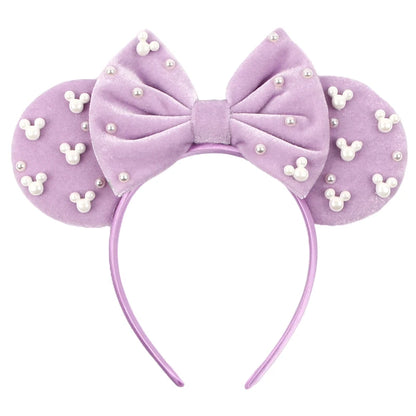 New Trendy Mouse Ears Headband 3.3"Velvet For Girls Soft Bow Hairband Halloween Festival Party Trip DIY Hair Accessories Gifts