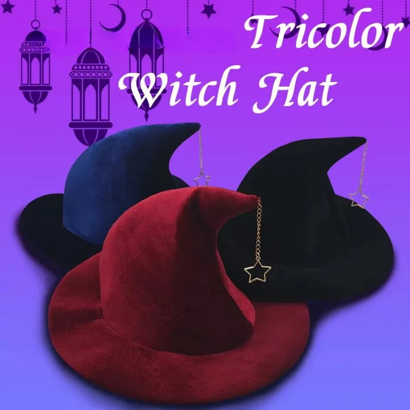 1Pieces New Star Pendant Witch Hat Witch Hat Witch Hat Makeup Stage Halloween Christmas Party Dress Up Party Performance