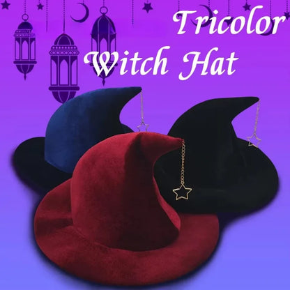 1Pieces New Star Pendant Witch Hat Witch Hat Witch Hat Makeup Stage Halloween Christmas Party Dress Up Party Performance