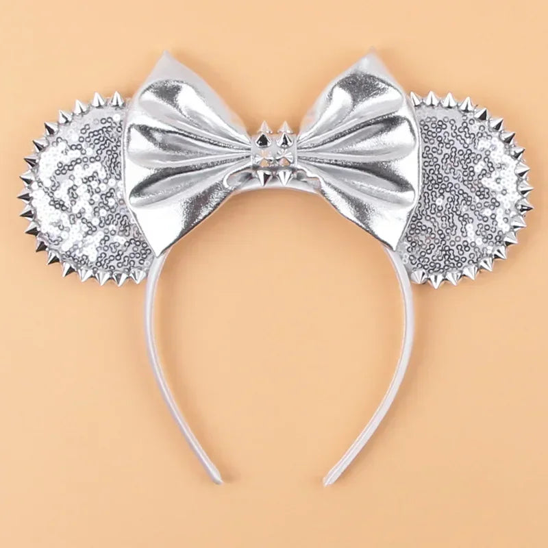 Disney leather Bat Bows Mickey Mouse Ear Headband for Adults Halloween Headwear Women Girls Cosplay Ghost Party Hair Accessories