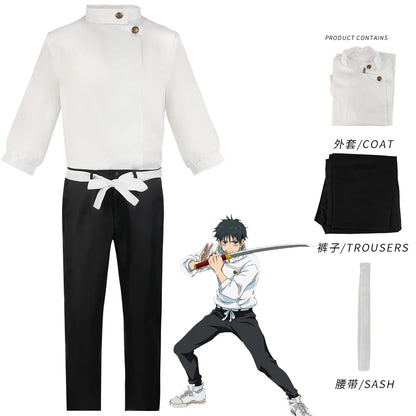 Anime Jujutsu Kaisen Yuta Okkotsu Cosplay Costume Men Women Halloween Party Uniforms Tops + Pants + Belt