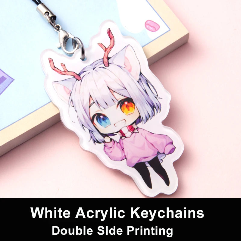 Custom Keychains Cartoon Llavero Key Chain Photo Customized Anime Charms Hologram Clear Acrylic Personalized Designer Keychains