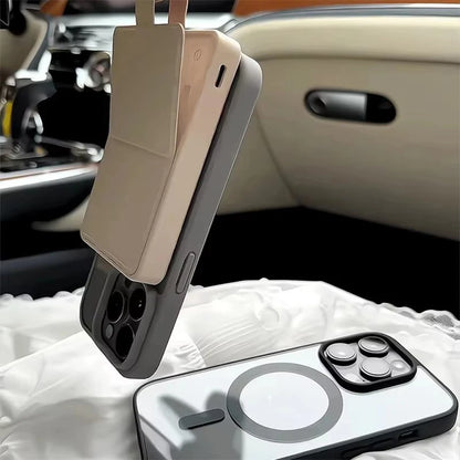 Matte Natural Titanium Magnetic Charging Phone Case for iPhone 16 15 14 13 12 11 Pro Max Plus Mini MagSafe Shockproof Hard Cover