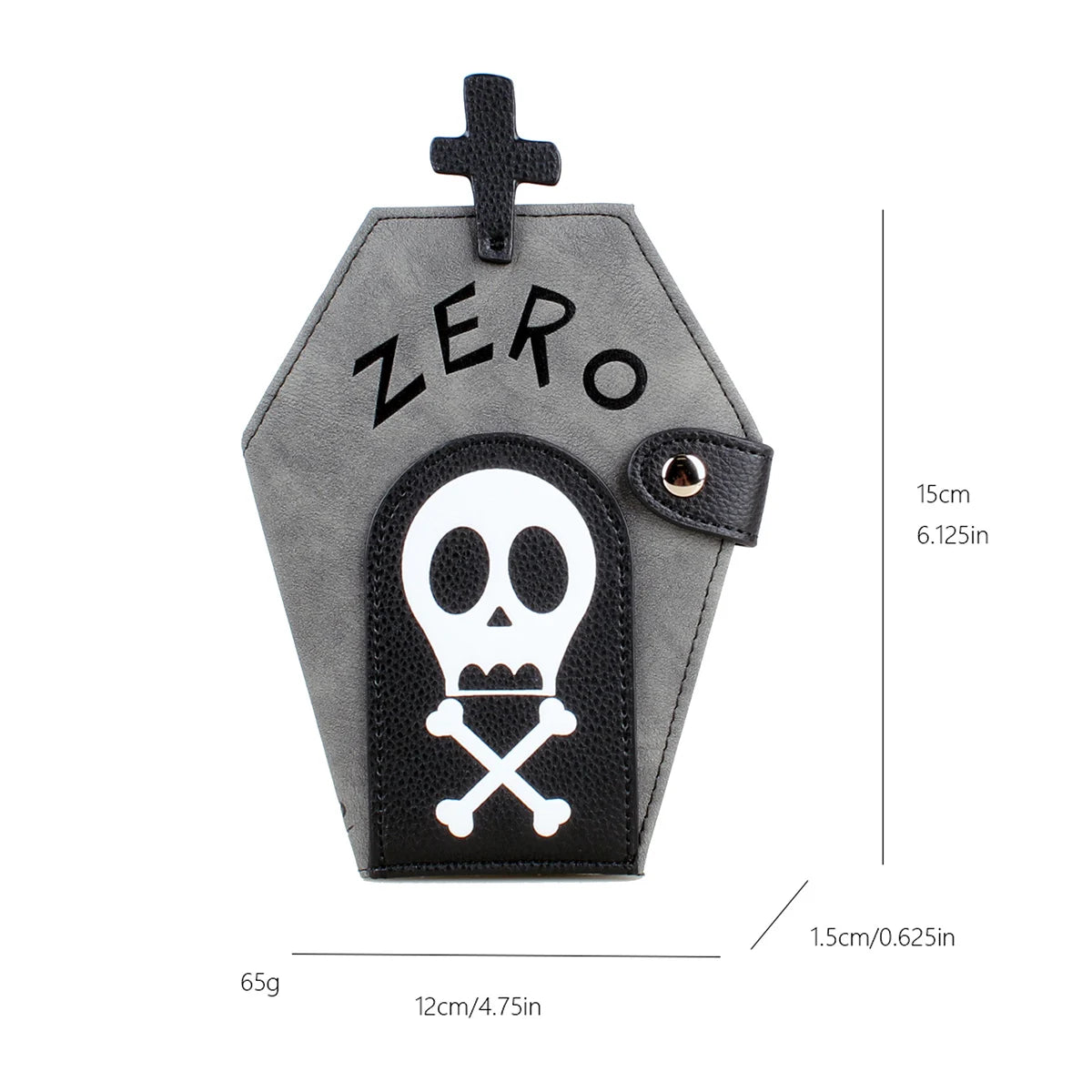 Women's Niche Coffin Shaped Handbag Wallet Double Fold Zero Wallet Unique Halloween Gift