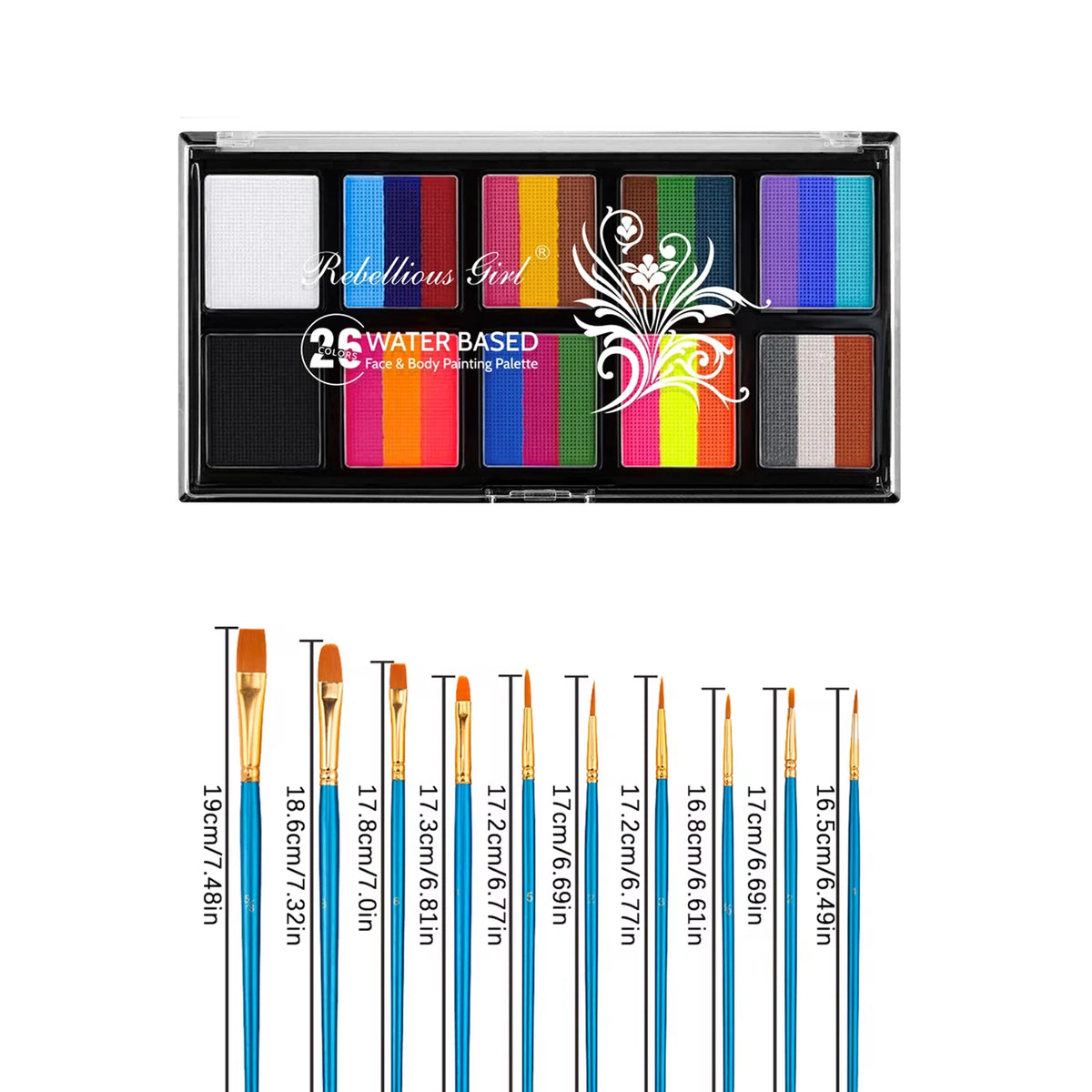 Body Face Painting Kit for Kids Adults,10 Color Face Makeup Palette with Brush,Halloween Carnival Artist Cosplay Art Party