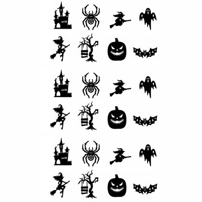 8pcs Halloween LED-Silhouette Wall Light Stickers Glow-In-The-Dark Bats Spiders Wall Decor Spookys Pumpkins Spiders Tree Decor