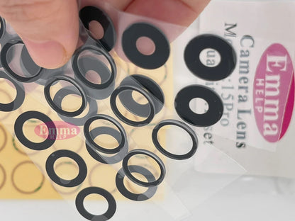 5pcs A+ Back Camera Glass for iPhone 15 Pro Max 14 13 Mini 12 11 XS Rear Camera Glass Lens Cover Holder Parts