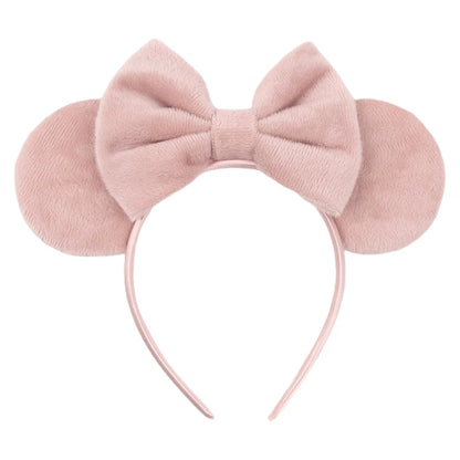 New Trendy Mouse Ears Headband 3.3"Velvet For Girls Soft Bow Hairband Halloween Festival Party Trip DIY Hair Accessories Gifts