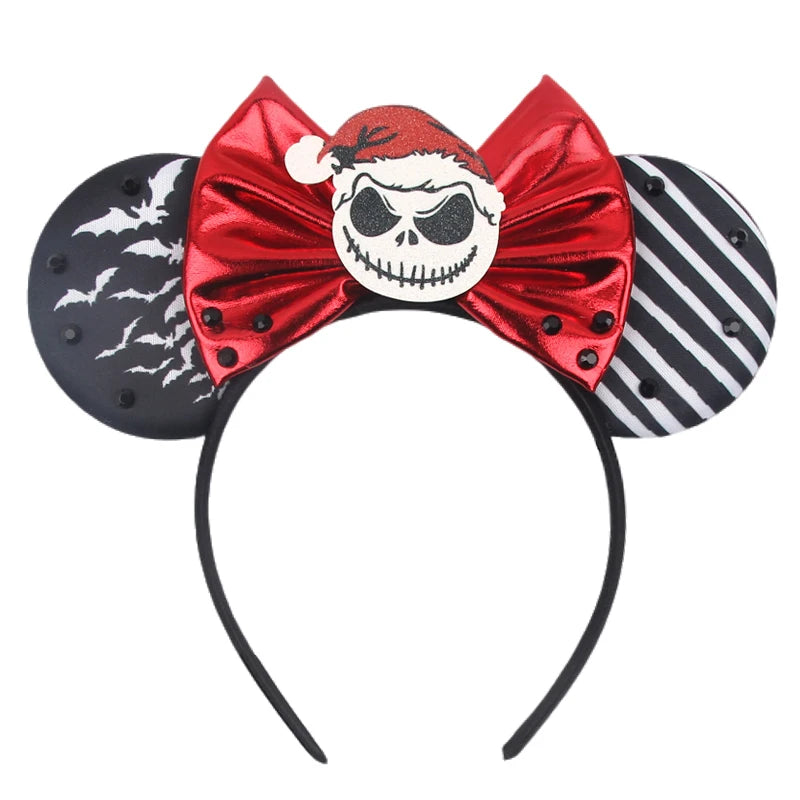 2026Latest Mickey Minnie Ear Headband Sequin Bows For Girl Adult Kids Halloween Party Cosplay Hair Accessories Princess Hairband