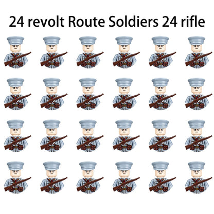 40/set World War II military building blocks National army soldier Character weapon assembly building block Children's toy gifts