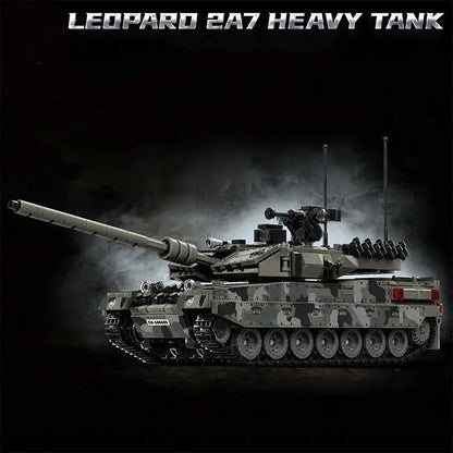 1007pcs Military Series Building Blocks Model War Leopard 2A7 Heavy Tank Bricks Sets WW2 Creative Toys Adult Gifts Room Decor