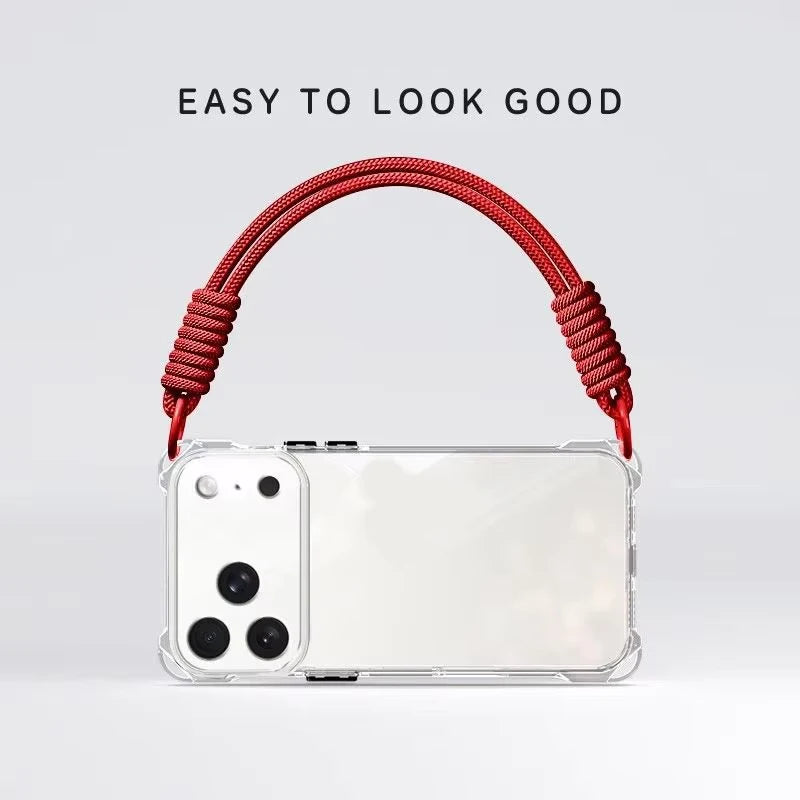 Crossbody Phone Case with Lanyard For iPhone 17Air 16 Pro Max 15 14 18 Pro Max  чехол на айфо Necklace Strap Cord Soft Cover