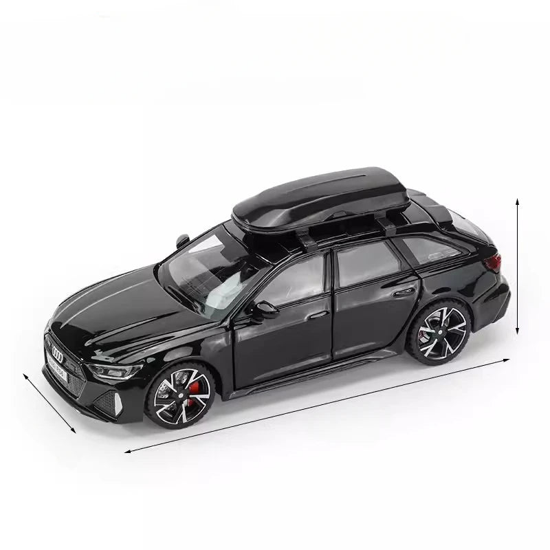 1/32 RS6 Car Model Toy Simulation Alloy Diecast Doors Opened Sound Light Shock Absorption Vehicle Models Ornaments Child Gifts