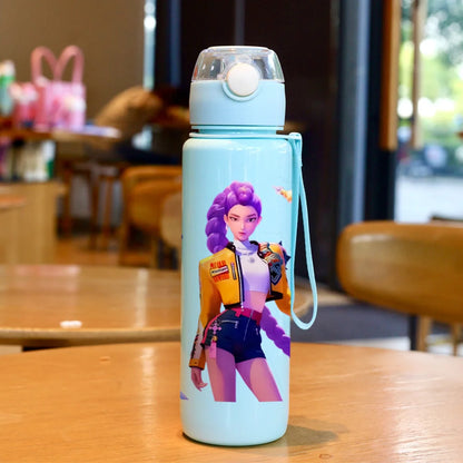 Cartoon Pretty Girl Pattern Water Cup, 3D Printed Pattern, Fade-Resistant, Popular Movie Pattern, Essential for Sports and Fitne