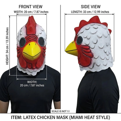 Latex Cartoon Rooster Head Cover Halloween Chicken Costume Mask Miami Cosplay Deluxe Cock Mask Animal Carnival Party Props