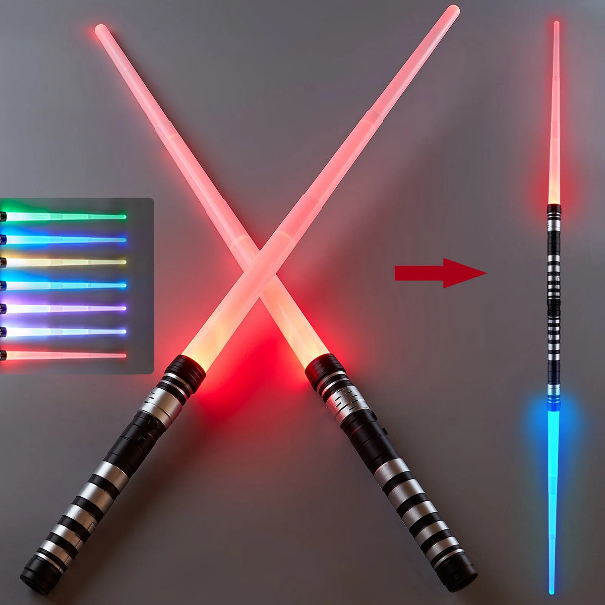 7-Color Retractable KidsA Lightsaber with Sound FX & Light Show, 2-in-1 Role-Play Sword, for Halloween/Birthday/ Christmas Gifts
