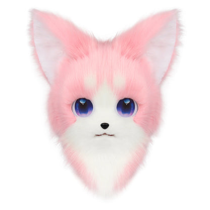 Animal Furry Fursuit Head Mask Plush Cat Fox Mask Costume Props for Halloween Cosplay Party
