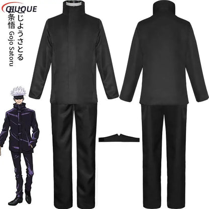 110-3XL Black / Blue Gojo Satoru Cosplay Costume Eye Patch Wigs Glasses Anime Halloween Party Unisex Uniforms