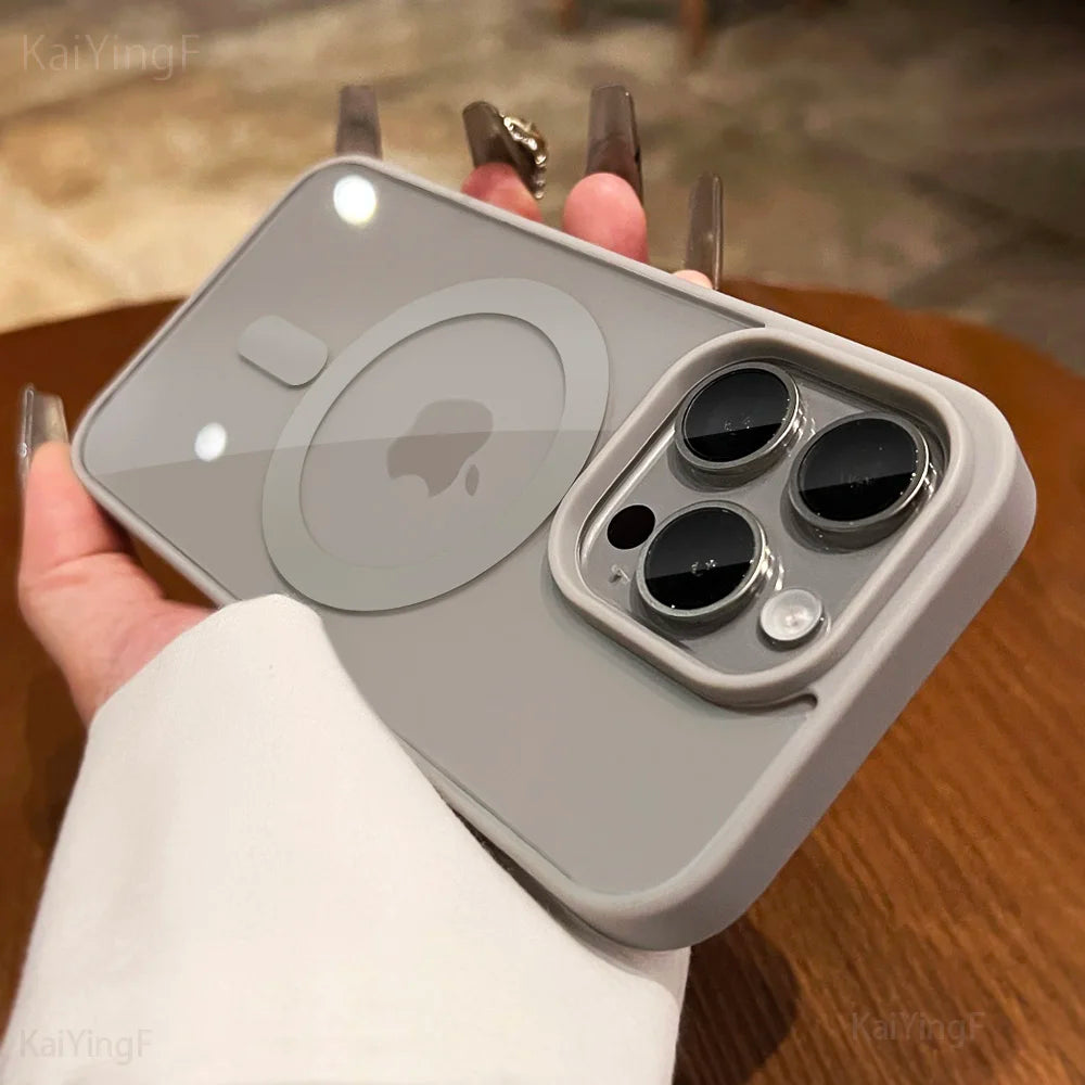 Luxury For Magsafe Transparent Case For iPhone 16 15 14 13 12 11 Pro XS XR Max Mini Plus Magnetic Wireless Charge Cases Cover