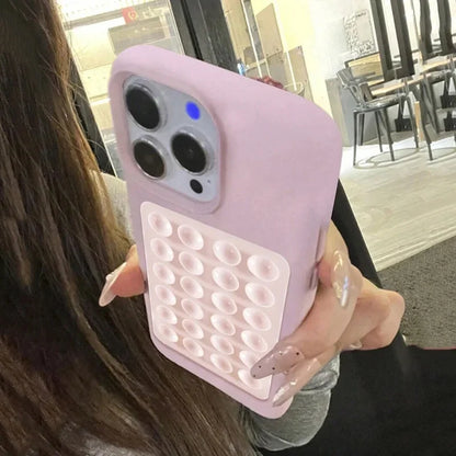 3D Suction Cup Stand Litchi Pattern Phone Case For iPhone 18 17 16 15 Pro Max Plus 16E 14 13 12 11 Pro Max X XS Shockproof Cover